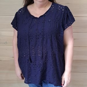Indigo Blouse sz 3X